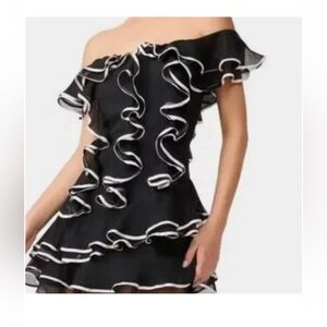Revolve Elliatt Melissa tiered and ruffled mini dress off the shoulder NWT XS